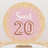 Lofaris Custom Round Pink 20th Birthday Backdorp For Party